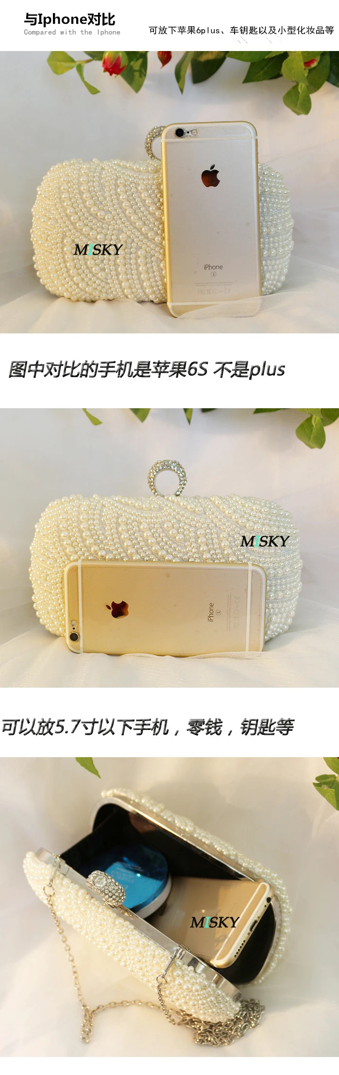 Pochette Perles Élégante